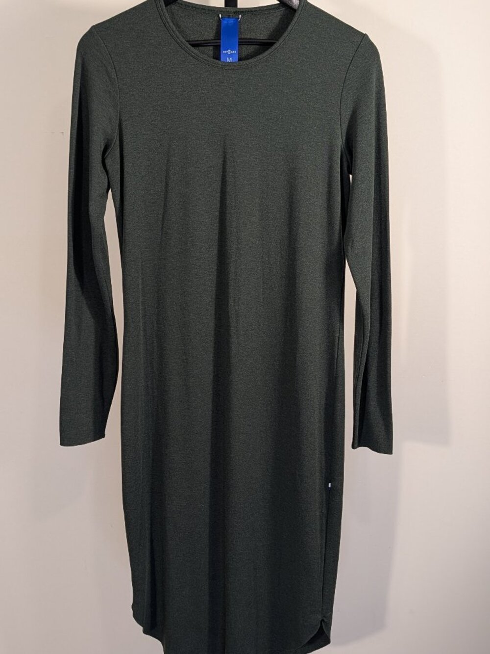 Kit and Ace Long Sleeve Wool-Blend Midi Dress | Sage Green | Minimalist | Sz M